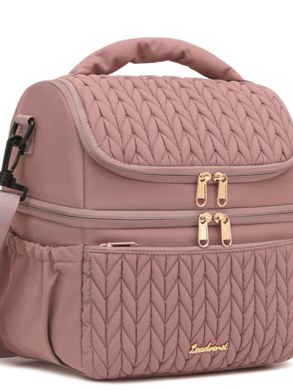 Leadvenst women’s lunch bag / breast milk storage cooler, dusty rose nwt